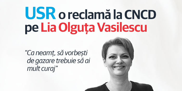 USR o reclamă la CNCD pe Lia Olguța Vasilescu